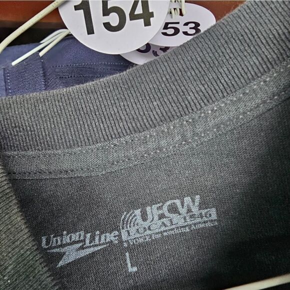 T-shirt men Gray size L union stands tall for American job 154 - Picture 3 of 3